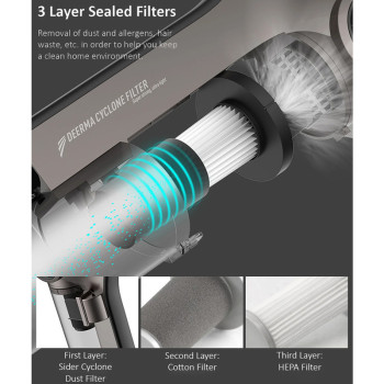 Deerma Dx700S 2 In 1 Handheld Vacuum Cleaner 600W Wired Lightweight Ultra-Quiet With 15Kpa Power & Blackhole Suction Technology - Black