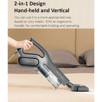Deerma Dx700S 2 In 1 Handheld Vacuum Cleaner 600W Wired Lightweight Ultra-Quiet With 15Kpa Power & Blackhole Suction Technology - Black