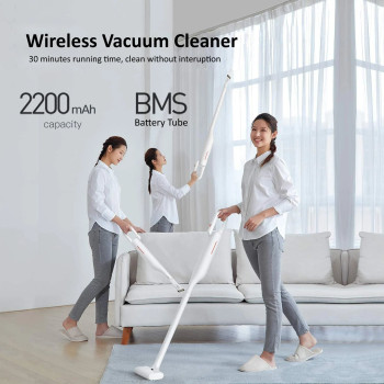 Deerma Vc01 Handheld Vacuum Lightweight Cordless Cleaner 8500Pa Strong Suction 30 Minutes Long Battery Life Type-C Charging 2200Mah 100Watts - White