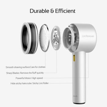 Deerma Mq811Y Portable Lint Remover Wireless Hair Ball Trimmer For Sweater Clothing 7000Rmin Motor Fuzz Shavers - White