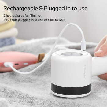 Deerma Mq811Y Portable Lint Remover Wireless Hair Ball Trimmer For Sweater Clothing 7000Rmin Motor Fuzz Shavers - White