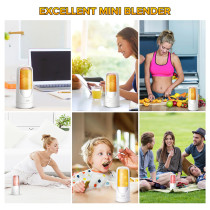 Deerma Nu30 Mini Portable Wireless Juicer Blender Sport Juice Cup With 300Ml Capacity Double-Click Safety Lock Stainless Steel Blade 16000Rpm - White