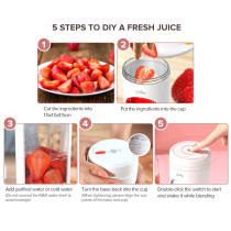 Deerma Nu30 Mini Portable Wireless Juicer Blender Sport Juice Cup With 300Ml Capacity Double-Click Safety Lock Stainless Steel Blade 16000Rpm - White