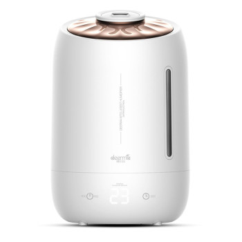 Deerma F600 Ultrasonic Humidifier Aromatherapy Oil Diffuser Three Gear Touch Temperature Intelligent Mist Maker Timing Function Constant Humidity 5L Capacity - White