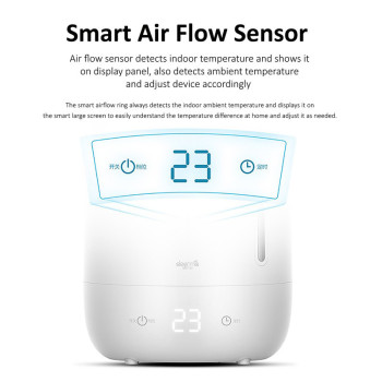 Deerma F600 Ultrasonic Humidifier Aromatherapy Oil Diffuser Three Gear Touch Temperature Intelligent Mist Maker Timing Function Constant Humidity 5L Capacity - White