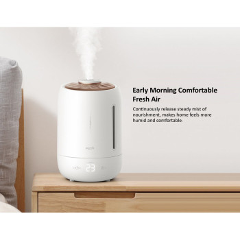Deerma F600 Ultrasonic Humidifier Aromatherapy Oil Diffuser Three Gear Touch Temperature Intelligent Mist Maker Timing Function Constant Humidity 5L Capacity - White