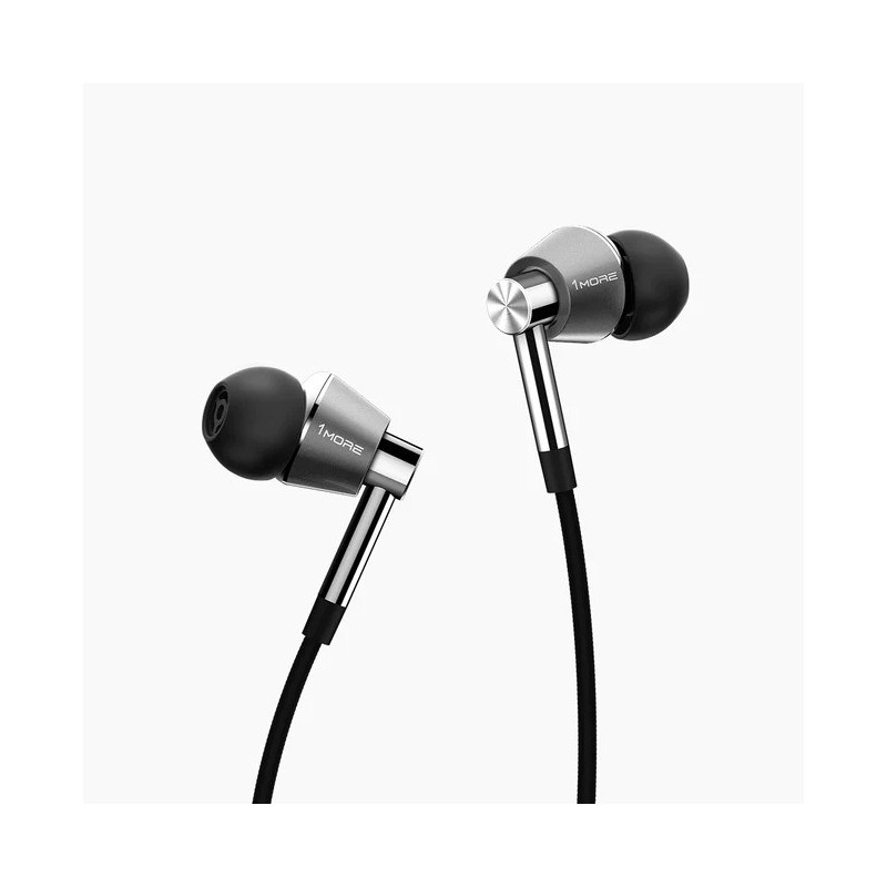 1More E1001 Tripler Driver In-Ear Headphones Two Balanced + One Dynamic Driver Delivery And Superior Sound Quality 3.5Mm Plug 99Db Sensitivity 32 Impedance - Silver