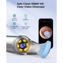Bebird R1 Wireless Smart Visual Ear Stick With 1080P Otoscope Hd Camera & 6 Led Lights For Ear Cleaning 2 Sprial Silicone Ear Scoops 300W - Black