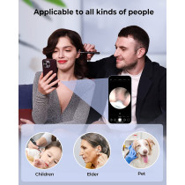 Bebird R1 Wireless Smart Visual Ear Stick With 1080P Otoscope Hd Camera & 6 Led Lights For Ear Cleaning 2 Sprial Silicone Ear Scoops 300W - Black