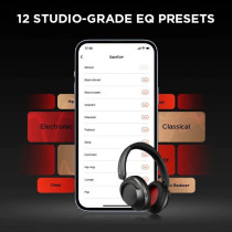 1More HC905 SonoFlow Wireless Active Noise Cancelling Headphones With 5 ENC Mics For Clear Calls Deep Bass - Black