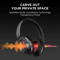 1More HC905 SonoFlow Wireless Active Noise Cancelling Headphones With 5 ENC Mics For Clear Calls Deep Bass - Black
