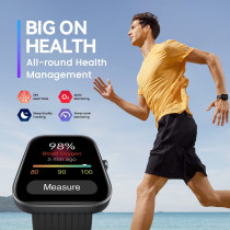 Amazfit Bip 3 Smart Watch 1.69-Inch Large Hd Display Health & Fitness Tracker 5Atm Waterproof Fitness Watch - Black