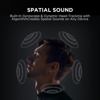 1More ES903 Aero Spatial Audio Noise Cancelling Earphone 42dB Quiet Max Smart ANC Wireless Earbuds Bluetooth 5.2 - Black