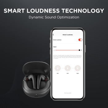 1More ES903 Aero Spatial Audio Noise Cancelling Earphone 42dB Quiet Max Smart ANC Wireless Earbuds Bluetooth 5.2 - Black