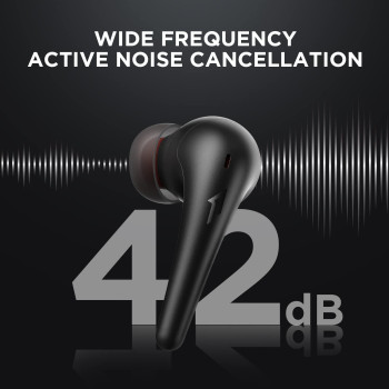 1More ES903 Aero Spatial Audio Noise Cancelling Earphone 42dB Quiet Max Smart ANC Wireless Earbuds Bluetooth 5.2 - Black