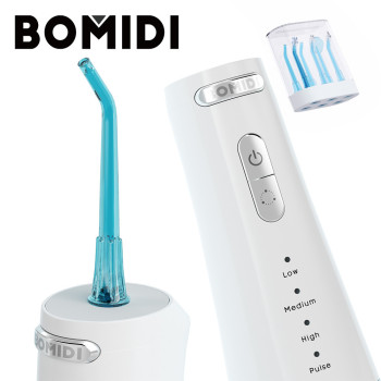 Bomidi D3-Pro Portable Dental/Oral Irrigator 360 Rotatable Nozzle 300Ml Easy Cleaning 7 Level Adjustable Water Pressure Type-C Ipx7-White/Blue