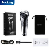 Bomidi M3 Electric Shaver 3D Rotating Razors Beard Trimmer 600Mah Long Battery Usb Type-C Rechargeable Hair Shaver - Black
