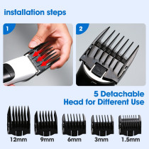 Bomidi L1 Electric Hair Clipper Lcd Display Rechargeable Razor Trimmer Adjustable Speed Shaver Type-C Charging - White