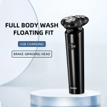Bomidi M7 Electric Shaver Triple Floating Blades Wet & Dry Low Noise Shaver Ipx7 Waterproof Facial Beard Trimmer - Black