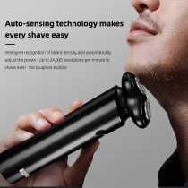 Bomidi M7 Electric Shaver Triple Floating Blades Wet & Dry Low Noise Shaver Ipx7 Waterproof Facial Beard Trimmer - Black