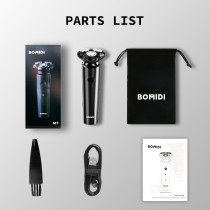 Bomidi M7 Electric Shaver Triple Floating Blades Wet & Dry Low Noise Shaver Ipx7 Waterproof Facial Beard Trimmer - Black
