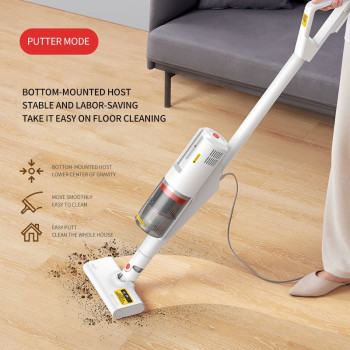 Deerma Dx888 3-In-1 Portable Vacuum Cleaner With 18000Pa Strong Suction & 500Ml Dust Bag Handheld Vacuum - White