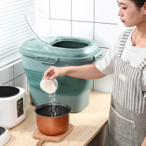 Jordan & Judy Silicone Foldable Rice Storage Moisture Proof & Insect Proof Sealed Multi-Purpose Household Storage Box 50L Capacity Storage - Green