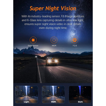 JIEKEMI KM500 Smart Dash Cam 4K HD With Built-in WiFi & GPS Gravity Sensor Super Night Vision Camera - Grey
