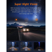 JIEKEMI KM500 Smart Dash Cam 4K HD With Built-in WiFi & GPS Gravity Sensor Super Night Vision Camera - Grey