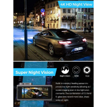 JIEKEMI KM500 Smart Dash Cam 4K HD With Built-in WiFi & GPS Gravity Sensor Super Night Vision Camera - Grey