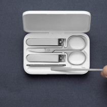 Xiaomi Mijia 5 Set Nail Clippers Stainless Steel Nail Cutter Tool Kit /Flat Nail Clipper/Oblique Nail Clipper/Nail File/Beauty Scissor/Earpick - White