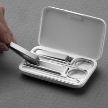Xiaomi Mijia 5 Set Nail Clippers Stainless Steel Nail Cutter Tool Kit /Flat Nail Clipper/Oblique Nail Clipper/Nail File/Beauty Scissor/Earpick - White