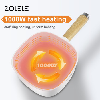 Zolele Zc306 Electric Cooking Pot Multifunctional Hot Pot 3L Large Capacity Non Stick Coating Frying Pan 1000W - White