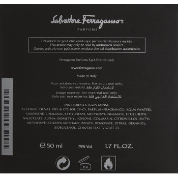 Salvatore Ferragamo F Black For Men, 1.7 Oz Edt Spray