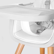 Teknum - Premium Dual Height Wooden High Chair - White