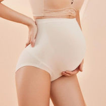 Sunveno High Waist Pregnancy Support Cotton Panties - SKIN L