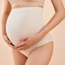 Sunveno High Waist Pregnancy Support Cotton Panties - SKIN L