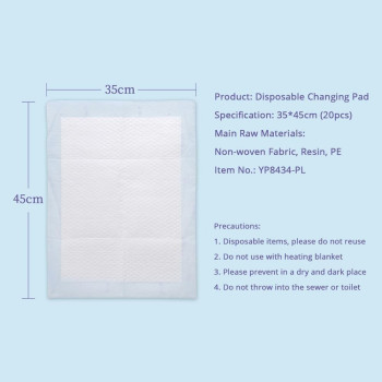 Sunveno Disposable Absorbent Changing Mat - Pack of 20pcs - White
