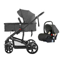 Teknum 3 in 1 Pram Stroller and Infant Car Seat Bundle - Space Grey
