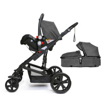 Teknum 3 in 1 Pram Stroller and Infant Car Seat Bundle - Space Grey