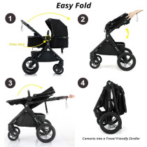 Teknum 3in1 Compacto Travel Stroller-Black