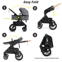 Teknum 3in1 Compacto Travel Stroller-Dark Grey