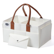Little Story Diaper Caddy+Travel Pouch-Medium-White