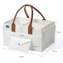 Little Story Diaper Caddy+Travel Pouch-Medium-White