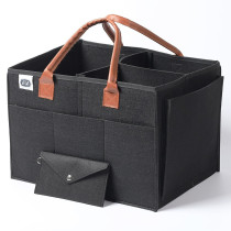 Little Story Diaper Caddy+Travel Pouch-Large-Black