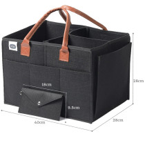 Little Story Diaper Caddy+Travel Pouch-Large-Black
