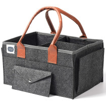 Little Story Diaper Caddy+Travel Pouch-Medium-Dark Grey