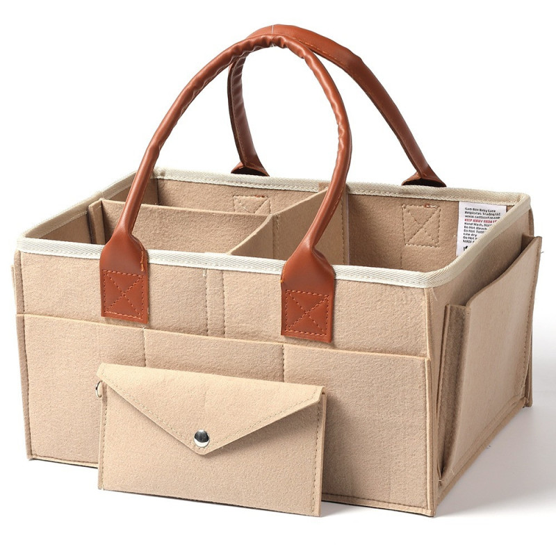 Little Story Diaper Caddy+Travel Pouch-Medium-Ivory