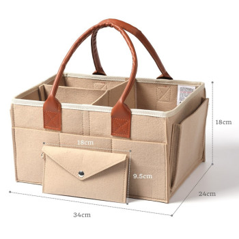 Little Story Diaper Caddy+Travel Pouch-Medium-Ivory