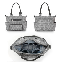 Little Story diaper bag set of 6 with hooks - Melange Grey